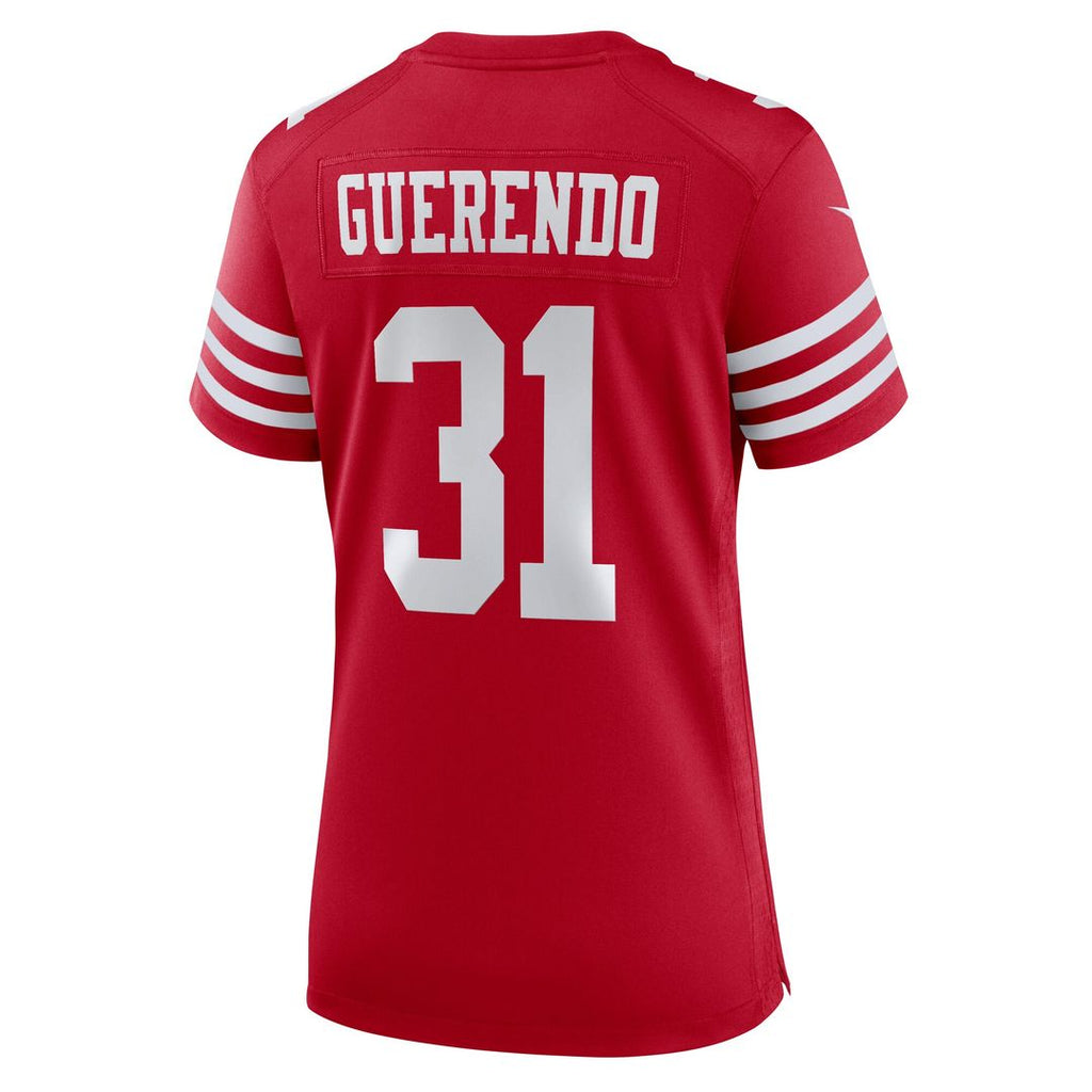 Isaac Guerendo San Francisco 49ers Nike Women's Team Game Jersey - Scarlet Official NFL Team Apparel Football Fan Gear