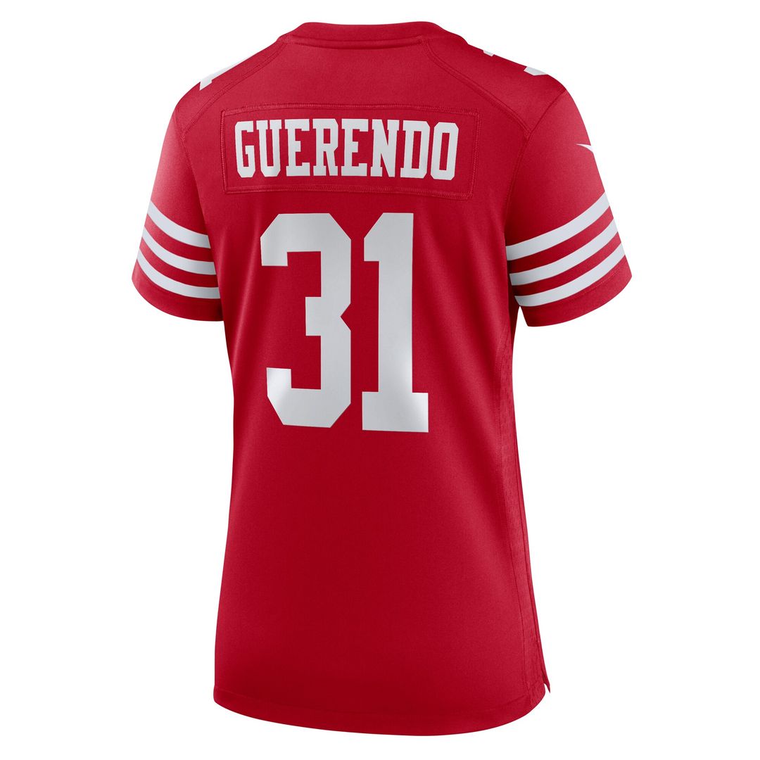 Isaac Guerendo San Francisco 49ers Nike Women's Team Game Jersey - Scarlet Official NFL Team Apparel Football Fan Gear