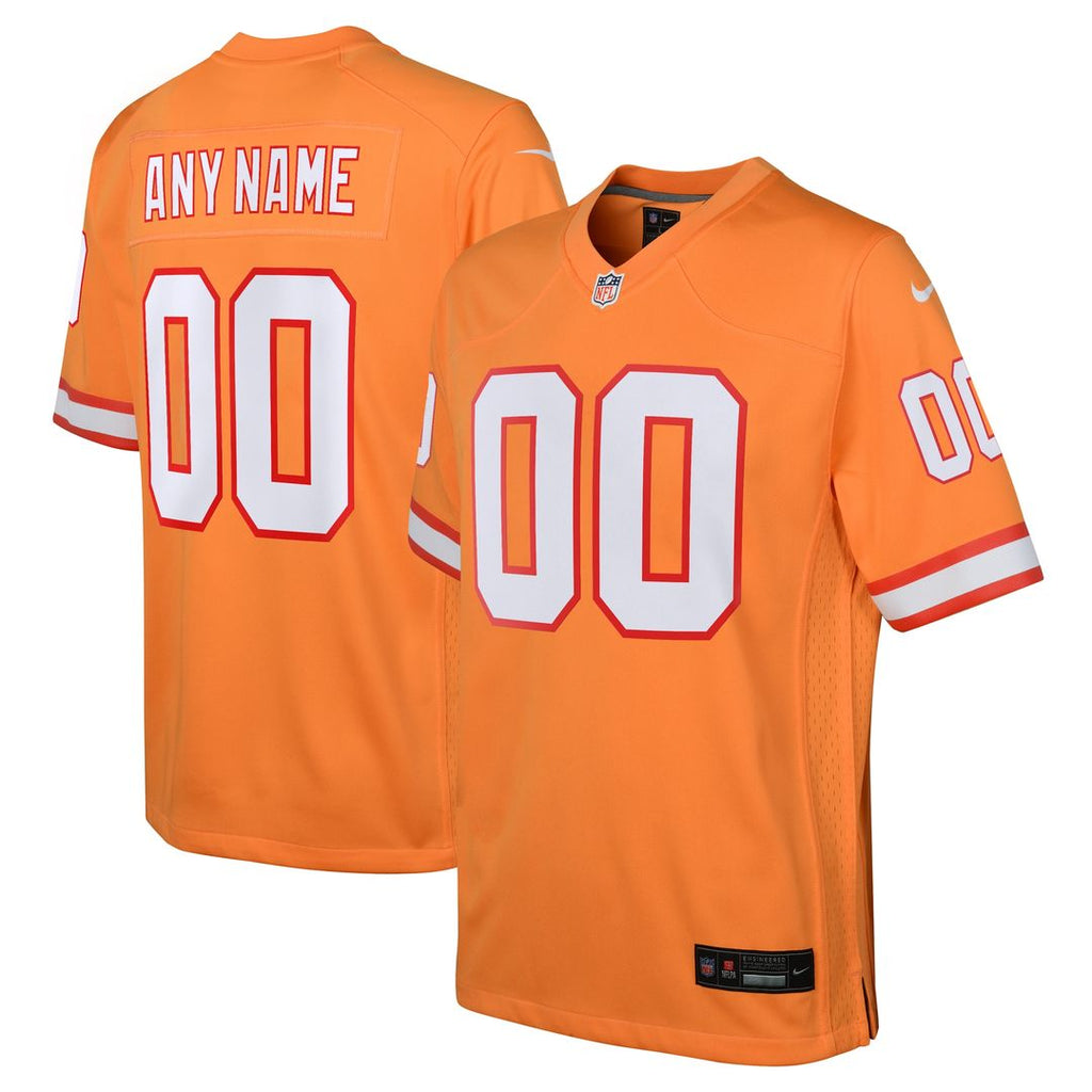 Tampa Bay Buccaneers Nike Youth Custom Throwback Game Jersey - Orange Official NFL Team Apparel Football Fan Gear