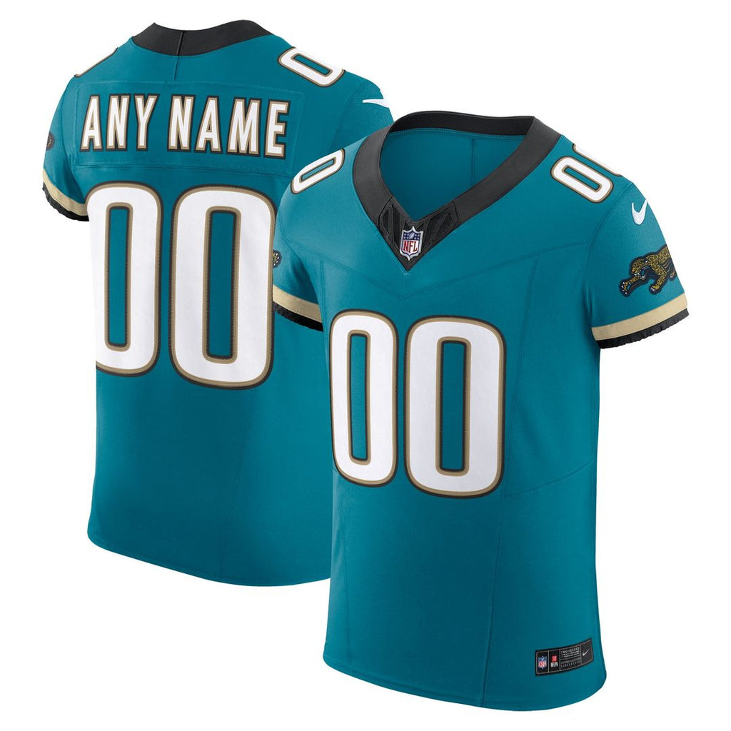 Jacksonville Jaguars Nike Alternate Vapor F.U.S.E. Elite Custom Jersey - Teal Official NFL Team Apparel Football Fan Gear