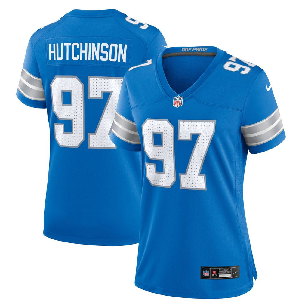 Aidan Hutchinson Detroit Lions Nike Women's Game Jersey - Blue Official NFL Team Apparel Football Fan Gear