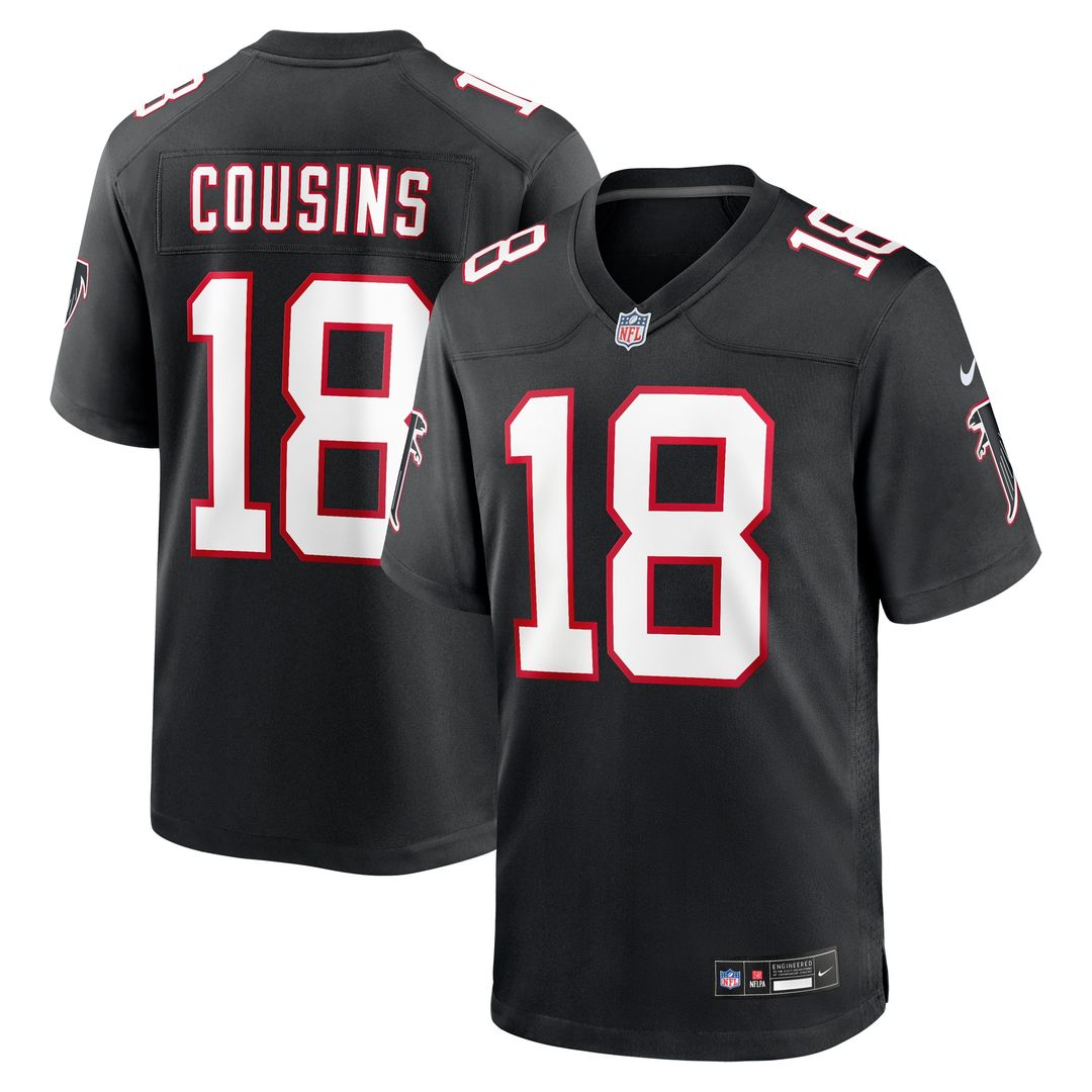 Kirk Cousins Atlanta Falcons Nike Alternate Game Player Jersey - Black Official NFL Team Apparel Football Fan Gear
