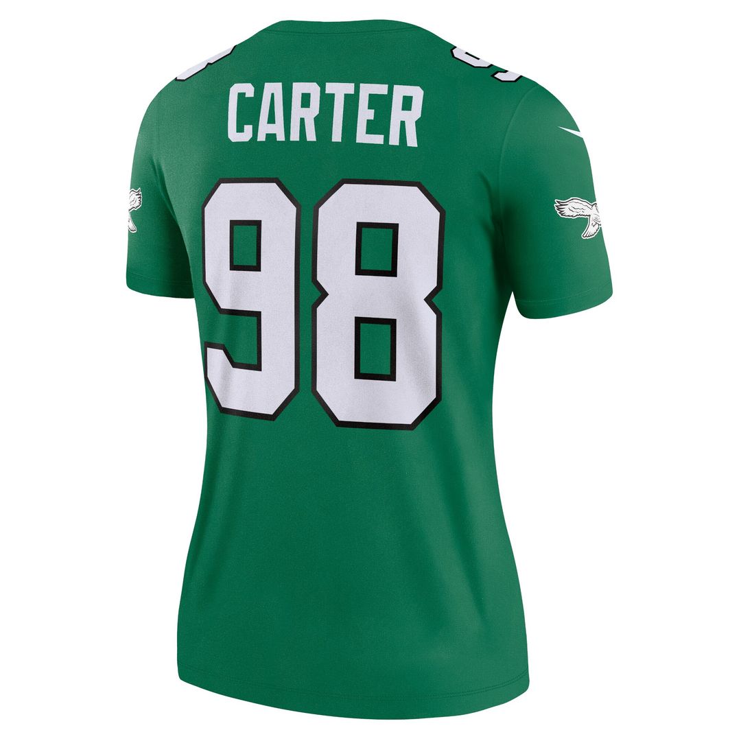 Jalen Carter Philadelphia Eagles Nike Women's Alternate Legend Player Performance Top - Kelly Green NFL Fan Gear Popular Style