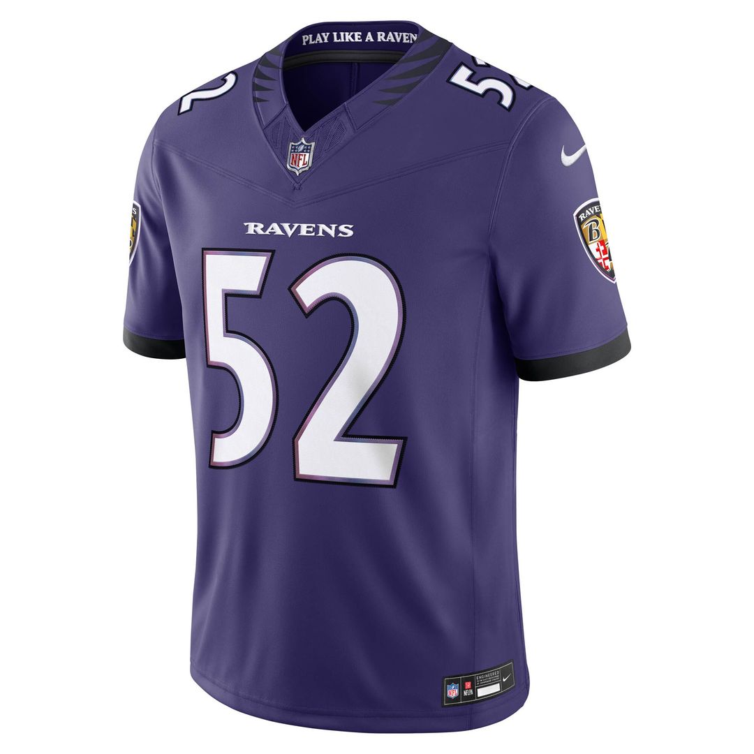 Ray Lewis Baltimore Ravens Nike Vapor F.U.S.E. Stitched Retired Limited Jersey - Purple Official NFL Team Apparel Football Fan Gear