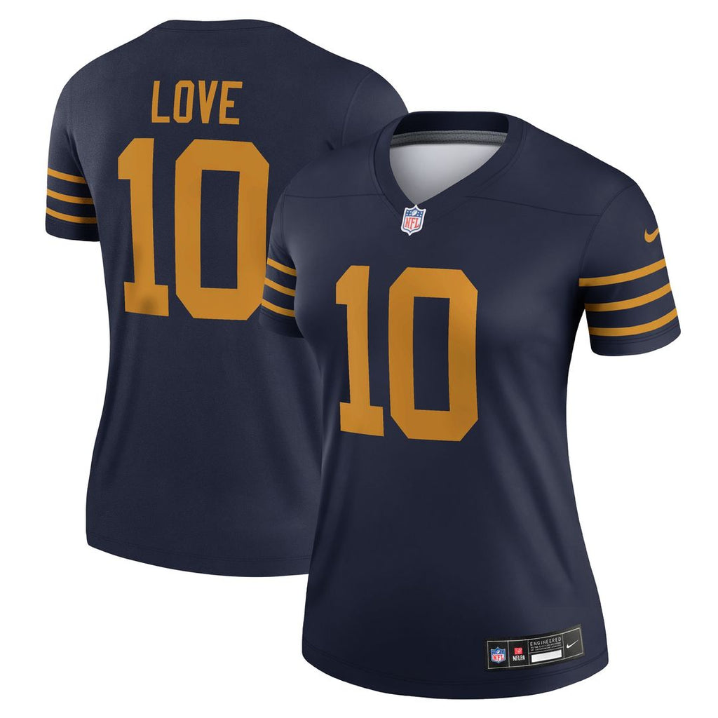 Jordan Love Green Bay Packers Nike Women's The 1923 Classic Legend Player Dri-FIT Top - Navy NFL Fan Gear Popular Style
