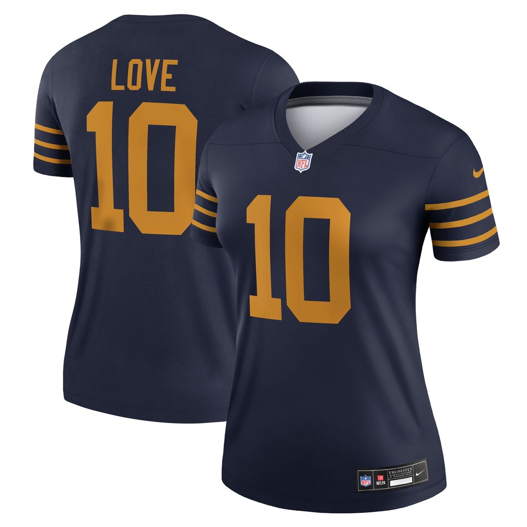 Jordan Love Green Bay Packers Nike Women's The 1923 Classic Legend Player Dri-FIT Top - Navy NFL Fan Gear Popular Style