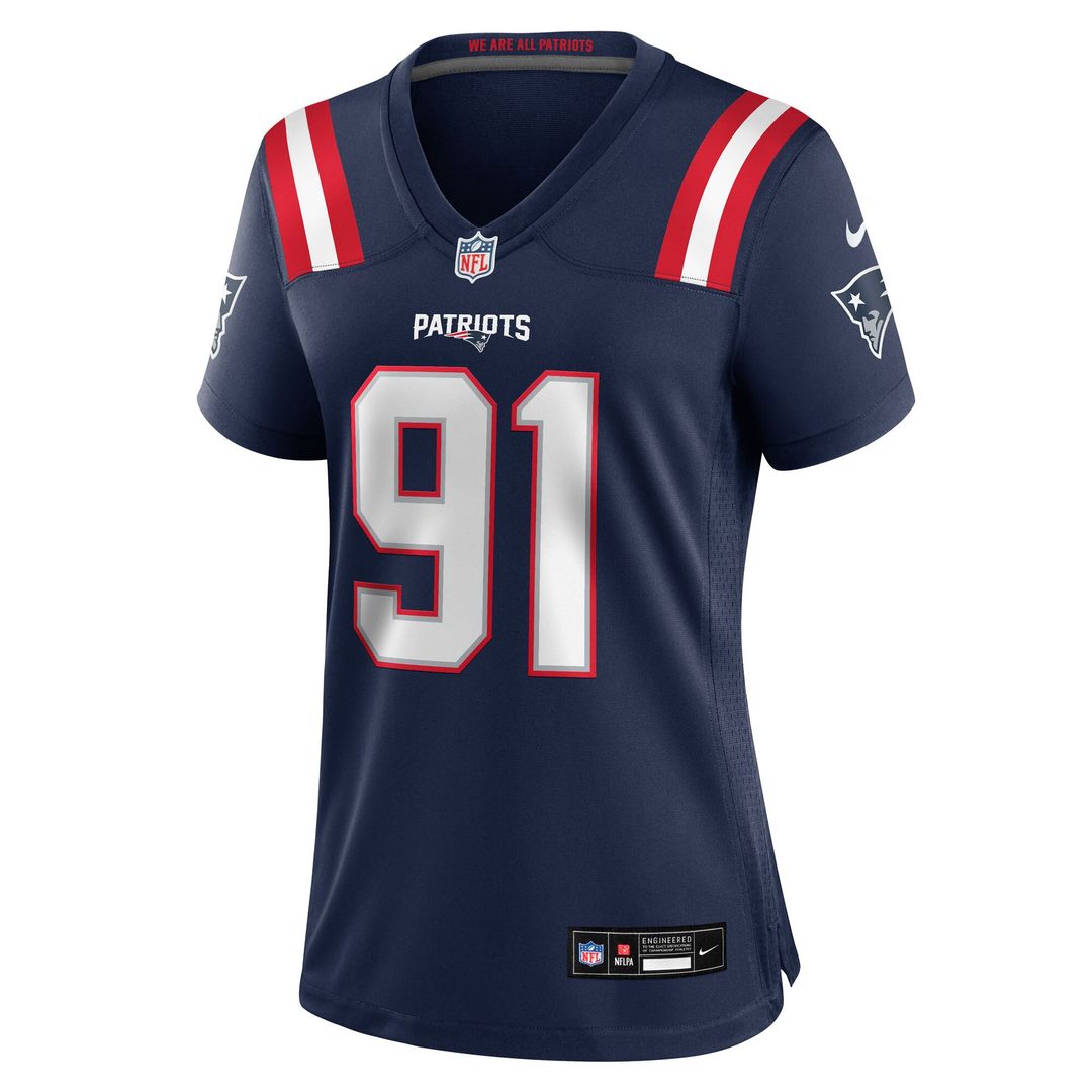 Elijah Ponder New England Patriots Nike Women's Team Game Jersey - Navy Official NFL Team Apparel Football Fan Gear