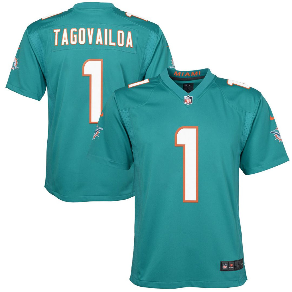 Tua Tagovailoa Miami Dolphins Nike Youth Game Jersey - Aqua Official NFL Team Apparel Football Fan Gear