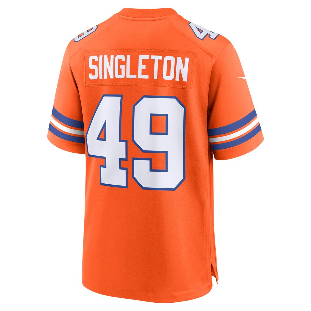 Alex Singleton Denver Broncos Nike Alternate Game Jersey - Orange Official NFL Team Apparel Football Fan Gear