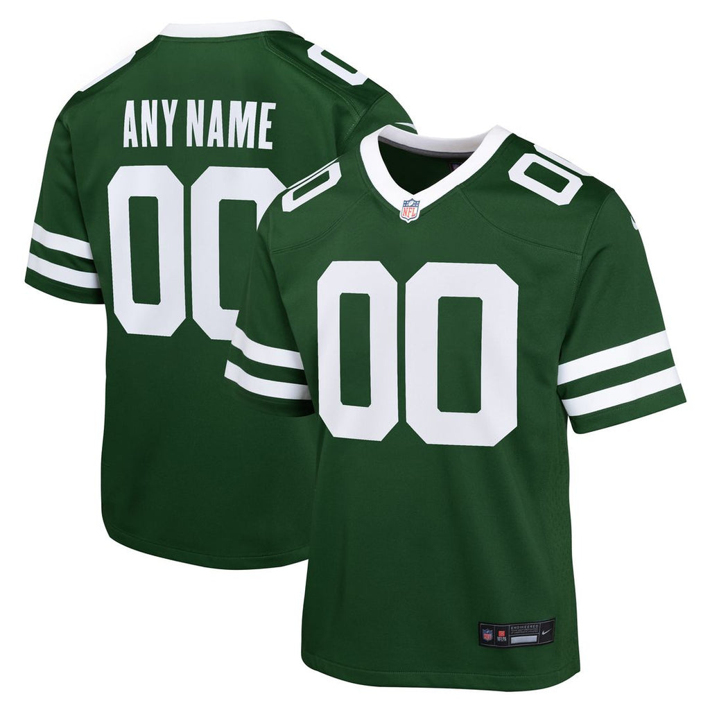 New York Jets Nike Youth Custom Game Jersey - Legacy Green Official NFL Team Apparel Football Fan Gear