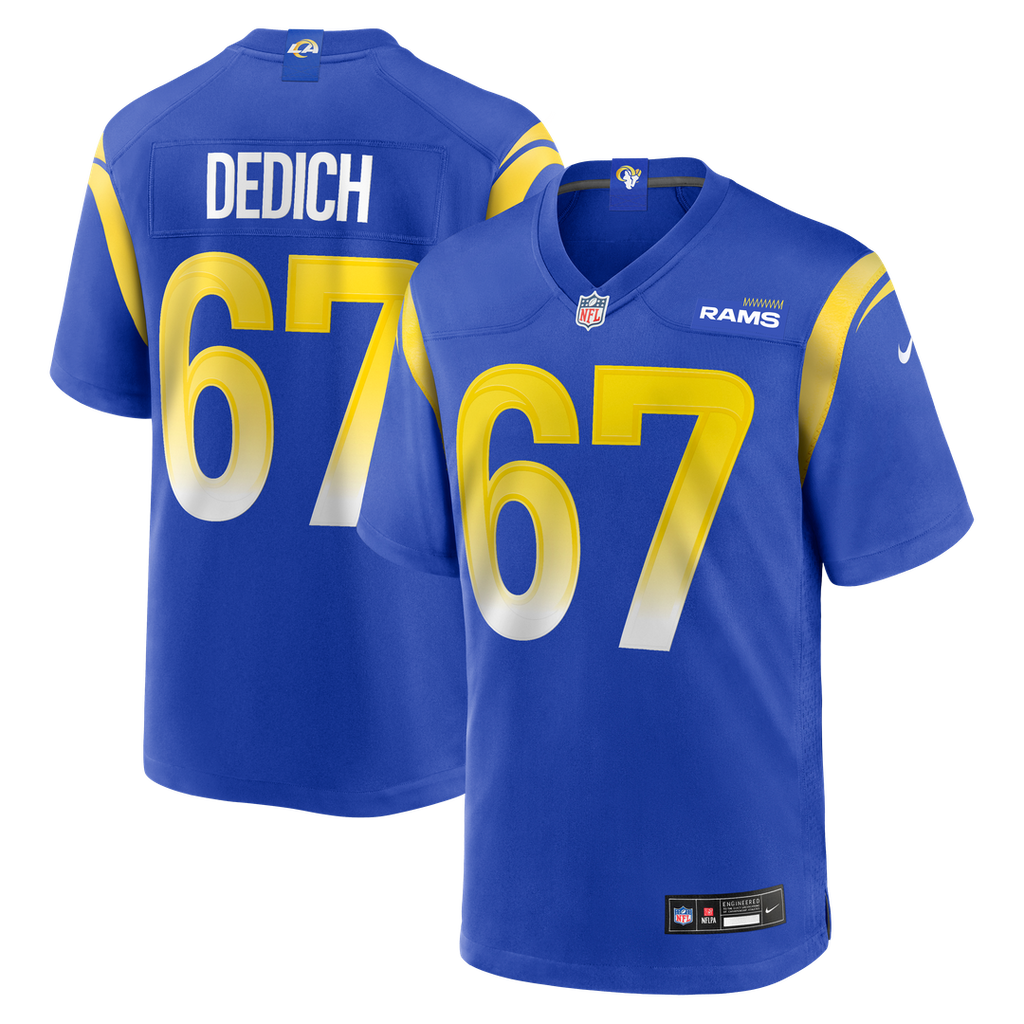Justin Dedich Los Angeles Rams Nike Game Jersey - Royal Official NFL Team Apparel Football Fan Gear