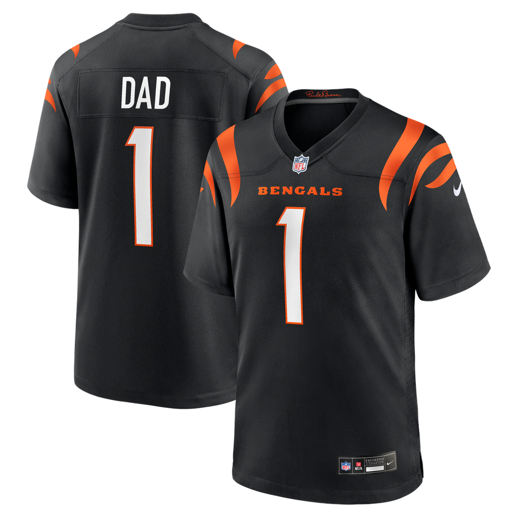 Number 1 Dad Cincinnati Bengals Nike Game Jersey - Black Official NFL Team Apparel Football Fan Gear