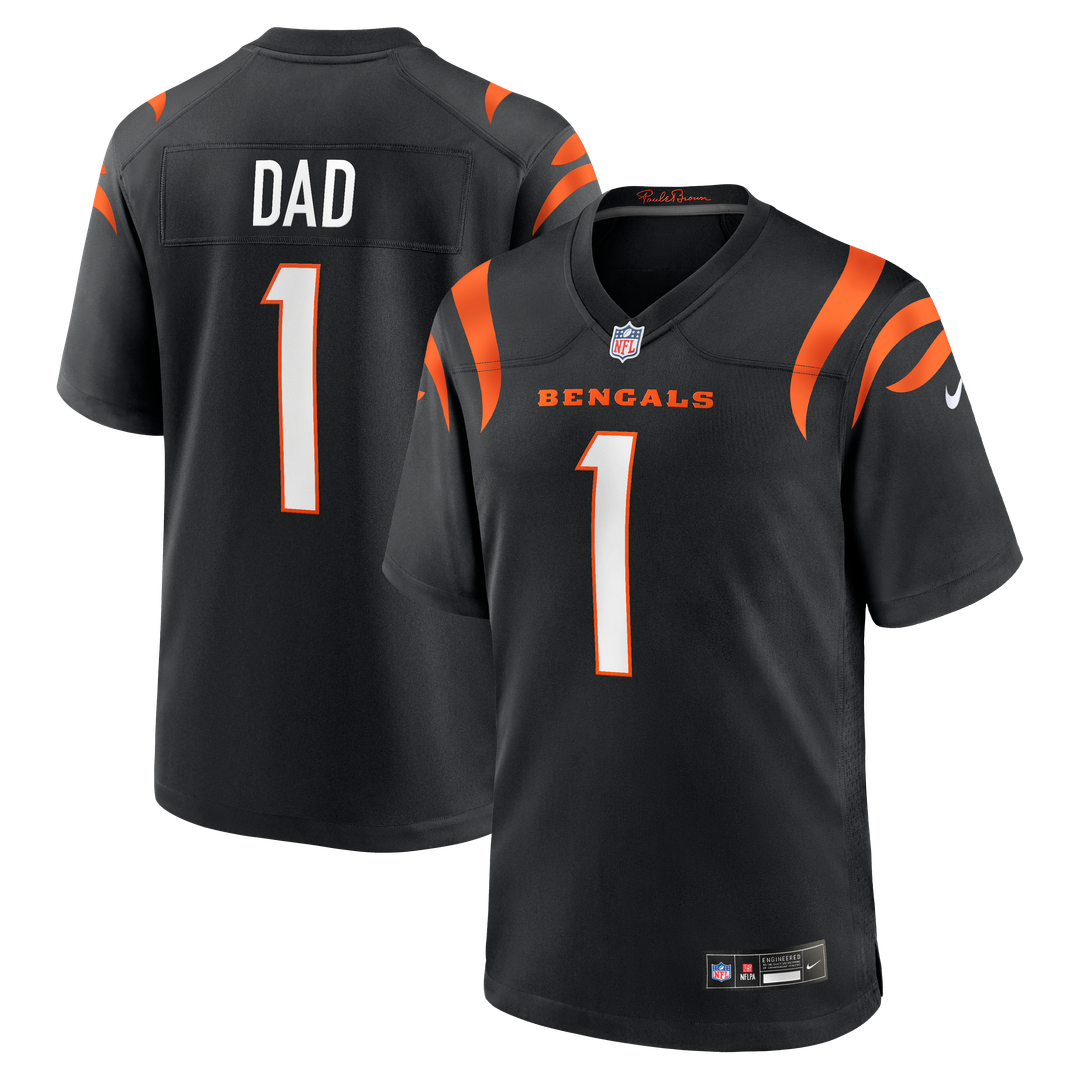 Number 1 Dad Cincinnati Bengals Nike Game Jersey - Black Official NFL Team Apparel Football Fan Gear