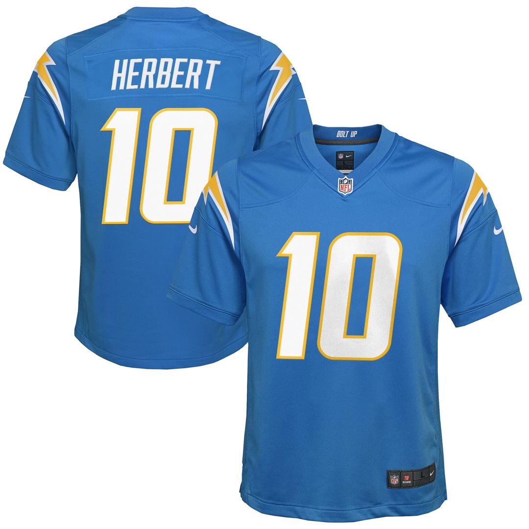 Justin Herbert Los Angeles Chargers Nike Youth Game Jersey - White Official NFL Team Apparel Football Fan Gear