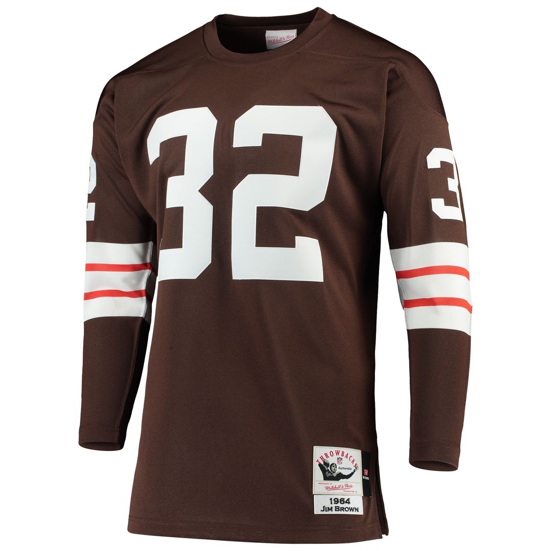 Jim Brown Cleveland Browns 1964 Mitchell & Ness Authentic Throwback Retired Player Jersey - Brown Official NFL Team Apparel Football Fan Gear