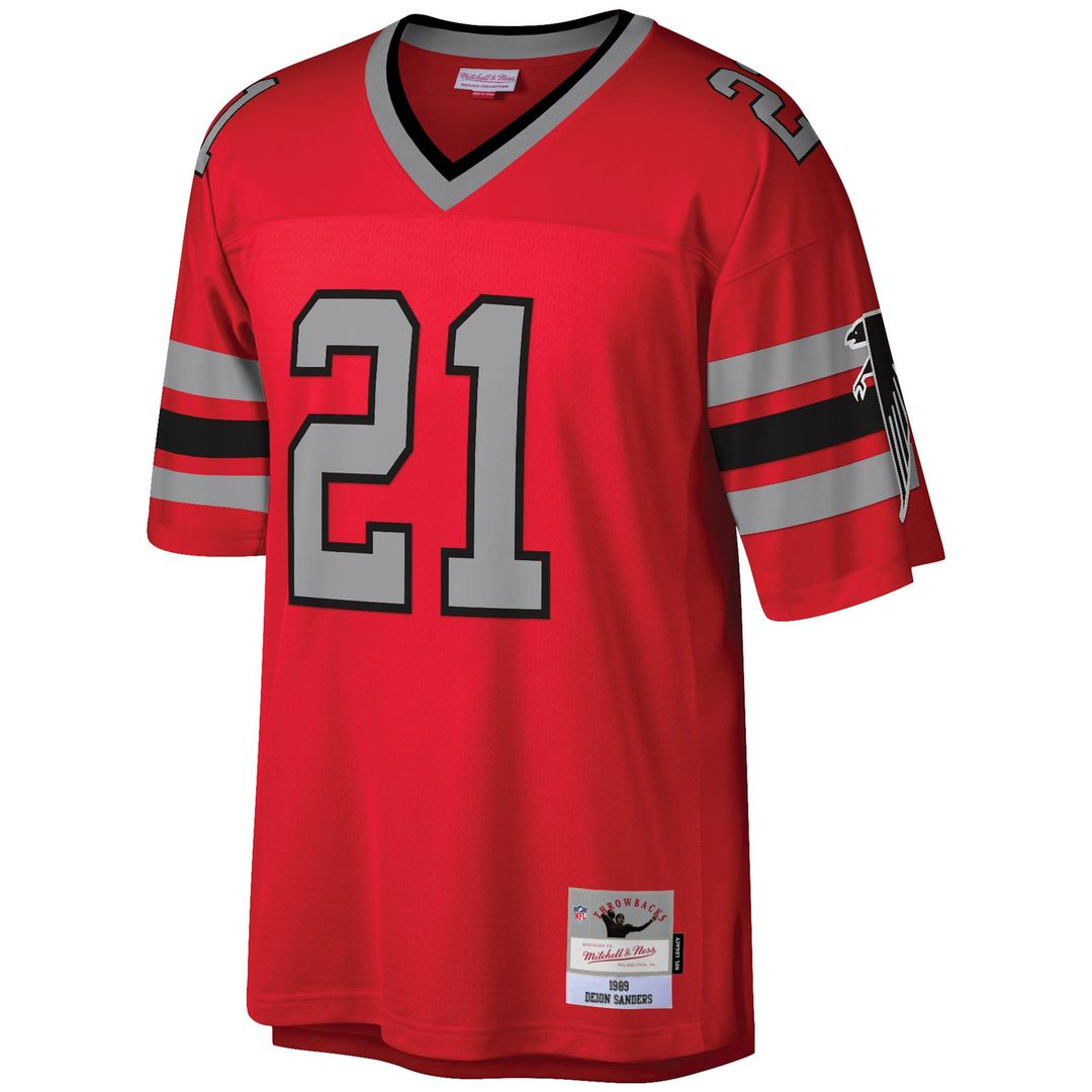 Deion Sanders Atlanta Falcons Mitchell & Ness Legacy Replica Jersey - White Official NFL Team Apparel Football Fan Gear