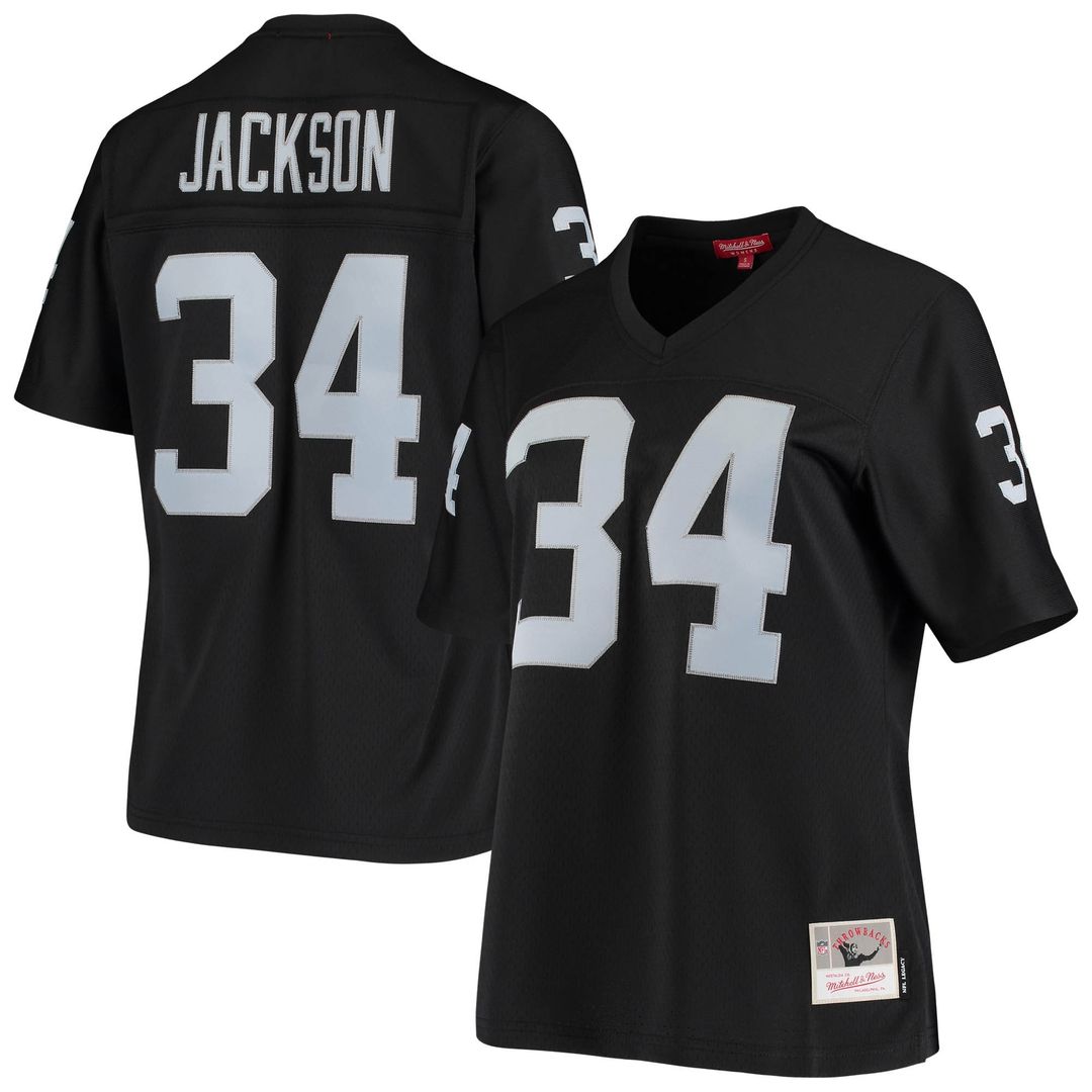Bo Jackson Las Vegas Raiders Mitchell & Ness Women's 1988 Legacy Replica Jersey - Black Official NFL Team Apparel Football Fan Gear