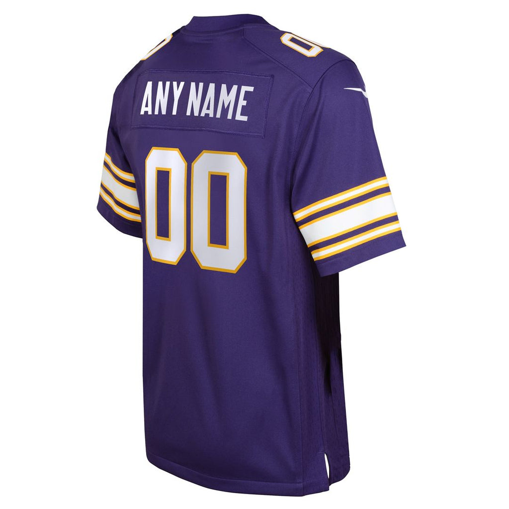 Minnesota Vikings Nike Youth Classic Custom Game Jersey - Purple Official NFL Team Apparel Football Fan Gear