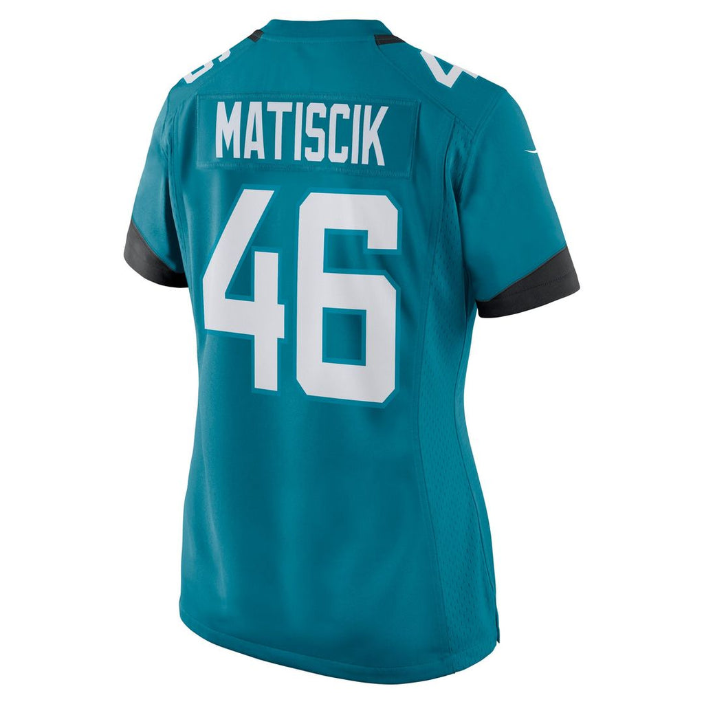 Ross Matiscik Jacksonville Jaguars Nike Women's Game Jersey - Teal Official NFL Team Apparel Football Fan Gear