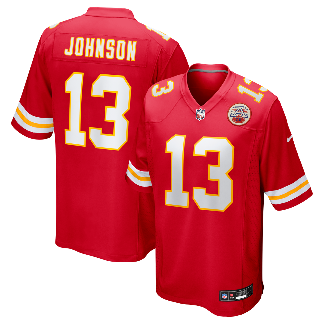 Nazeeh Johnson Kansas City Chiefs Nike Game Player Jersey - Red Official NFL Team Apparel Football Fan Gear