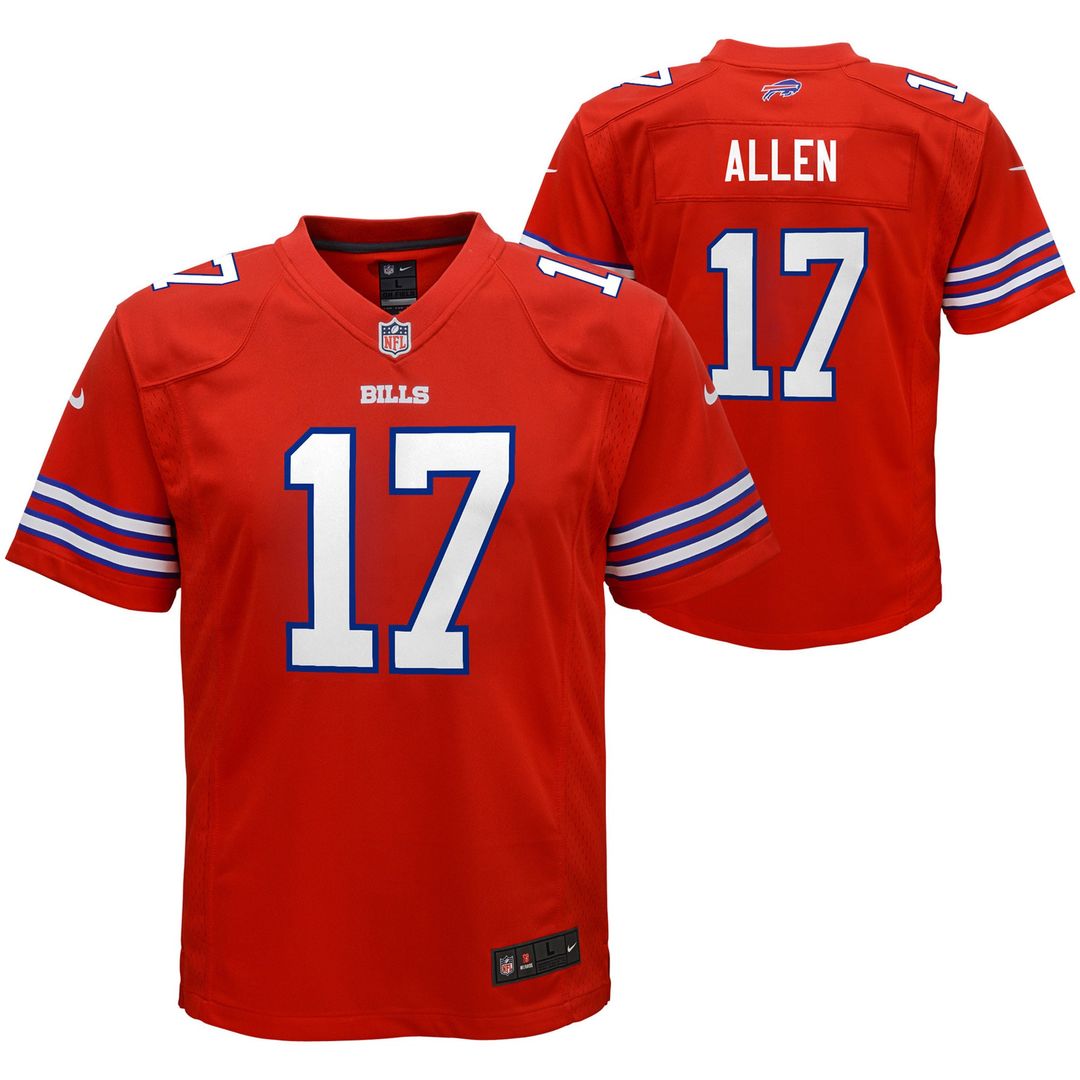 Josh Allen Buffalo Bills Nike Youth Game Jersey - Red Official NFL Team Apparel Football Fan Gear