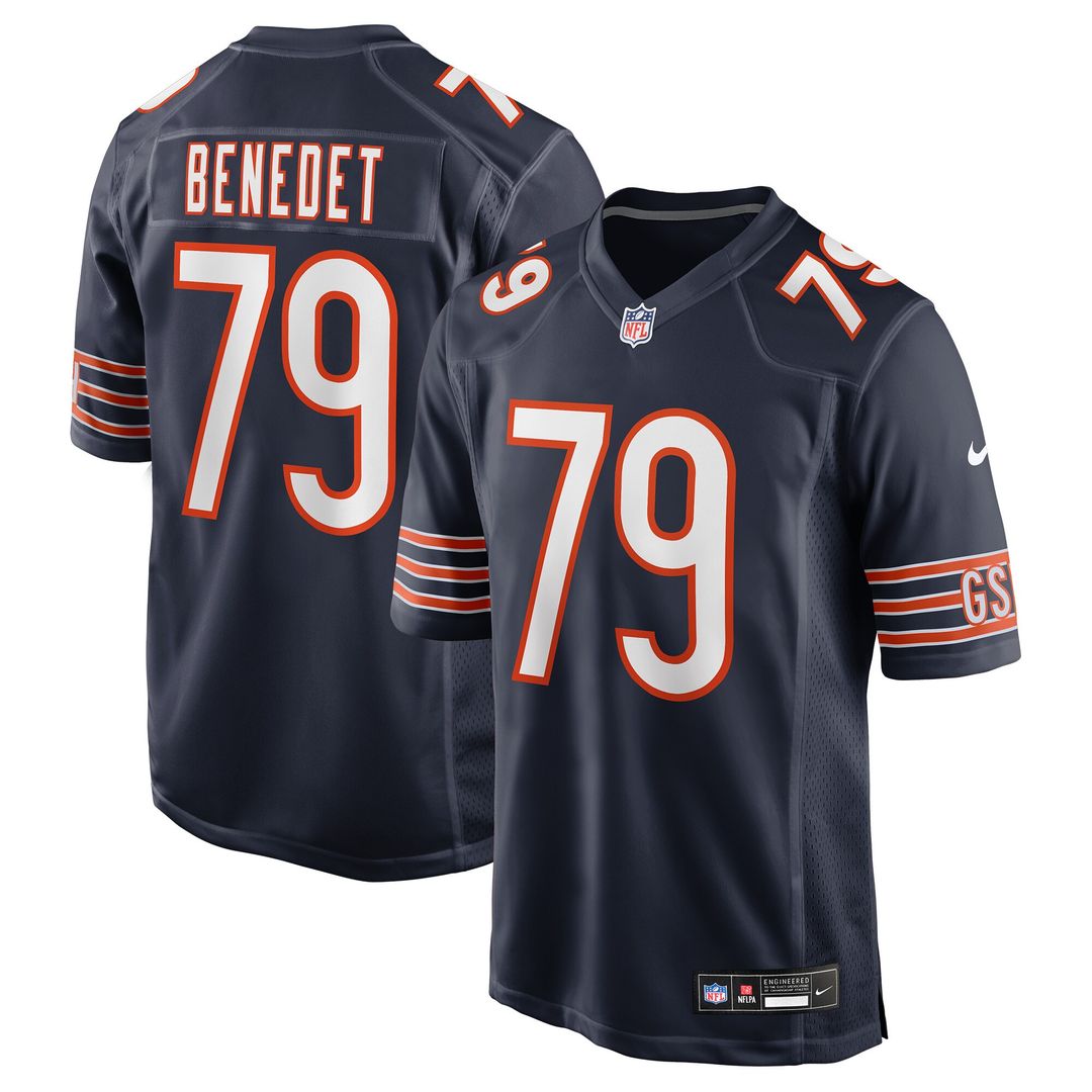 Theo Benedet Chicago Bears Nike Team Game Jersey - Navy Official NFL Team Apparel Football Fan Gear