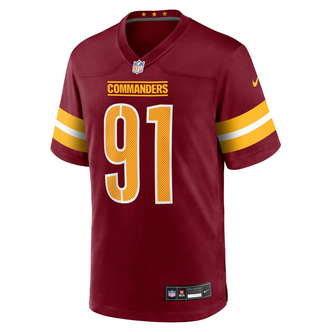 Deatrich Wise Jr. Washington Commanders Nike Team Game Jersey - Burgundy Official NFL Team Apparel Football Fan Gear