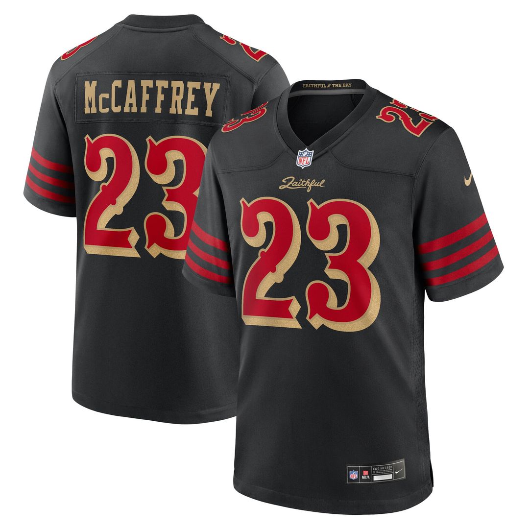 Christian McCaffrey San Francisco 49ers Nike 2025 Rivalries Collection Game Jersey - Black Official NFL Team Apparel Football Fan Gear