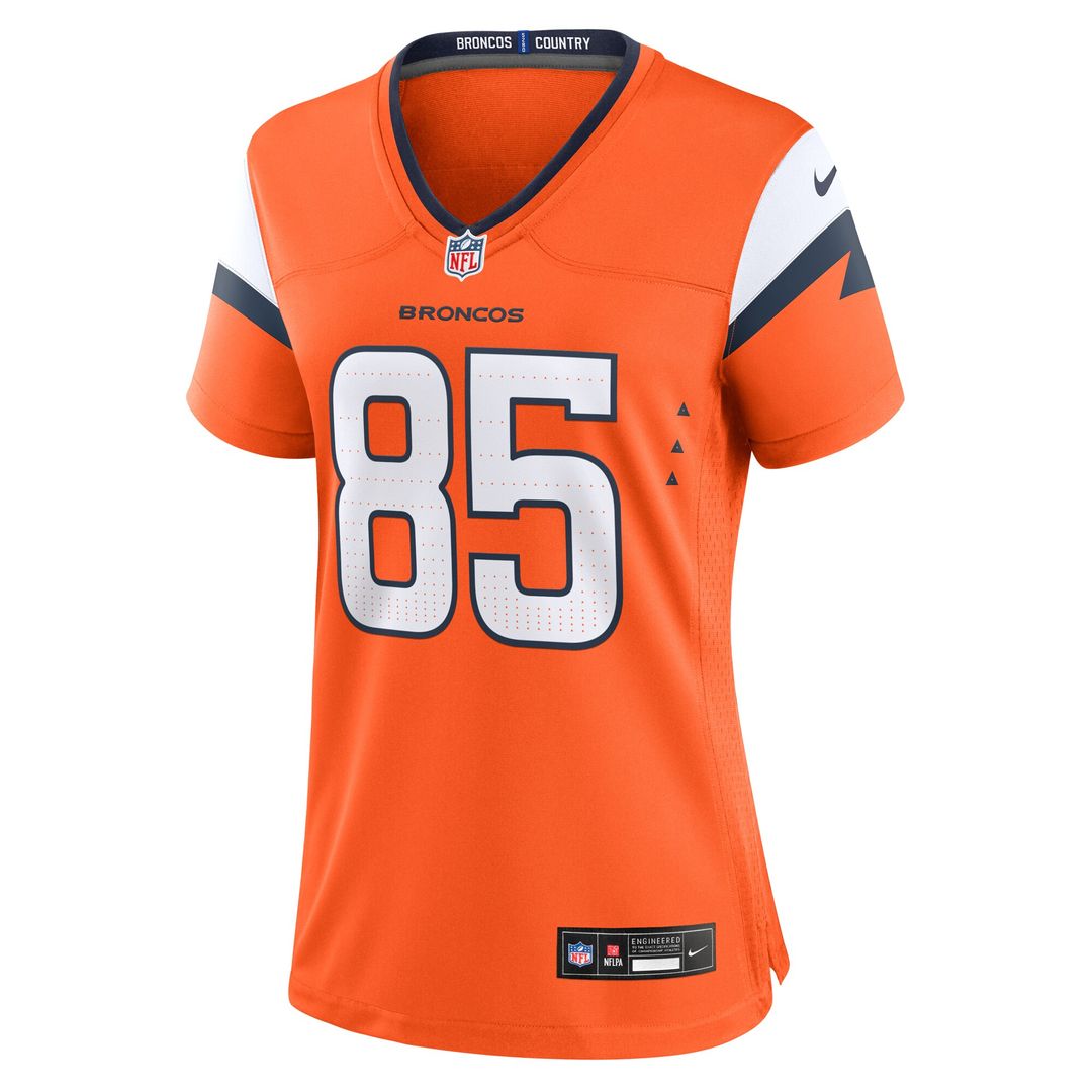 Lucas Krull Denver Broncos Nike Women's Team Game Jersey - Orange Official NFL Team Apparel Football Fan Gear