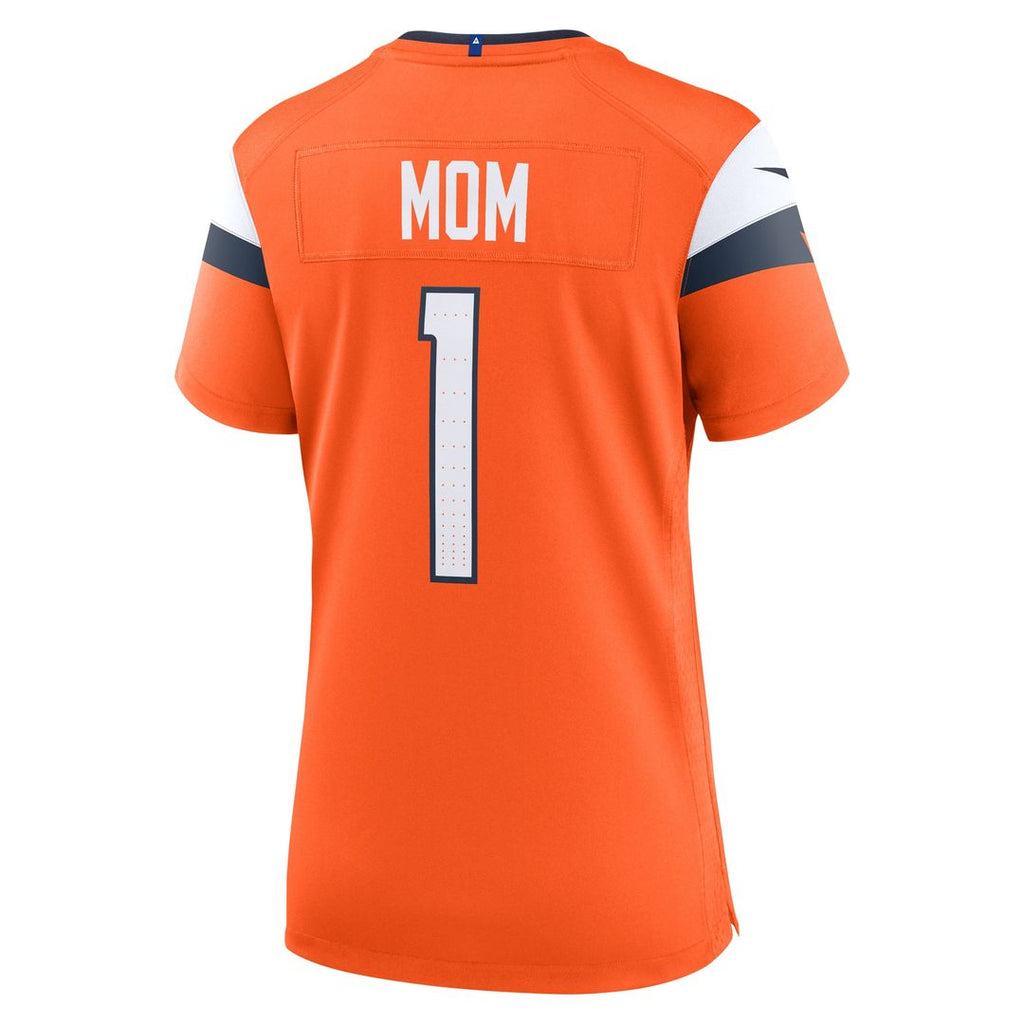 Denver Broncos Nike Women's #1 Mom Game Jersey - Orange Official NFL Team Apparel Football Fan Gear