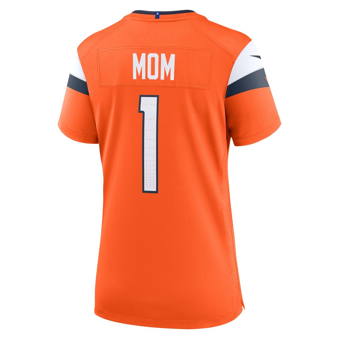 Denver Broncos Nike Women's #1 Mom Game Jersey - Orange Official NFL Team Apparel Football Fan Gear