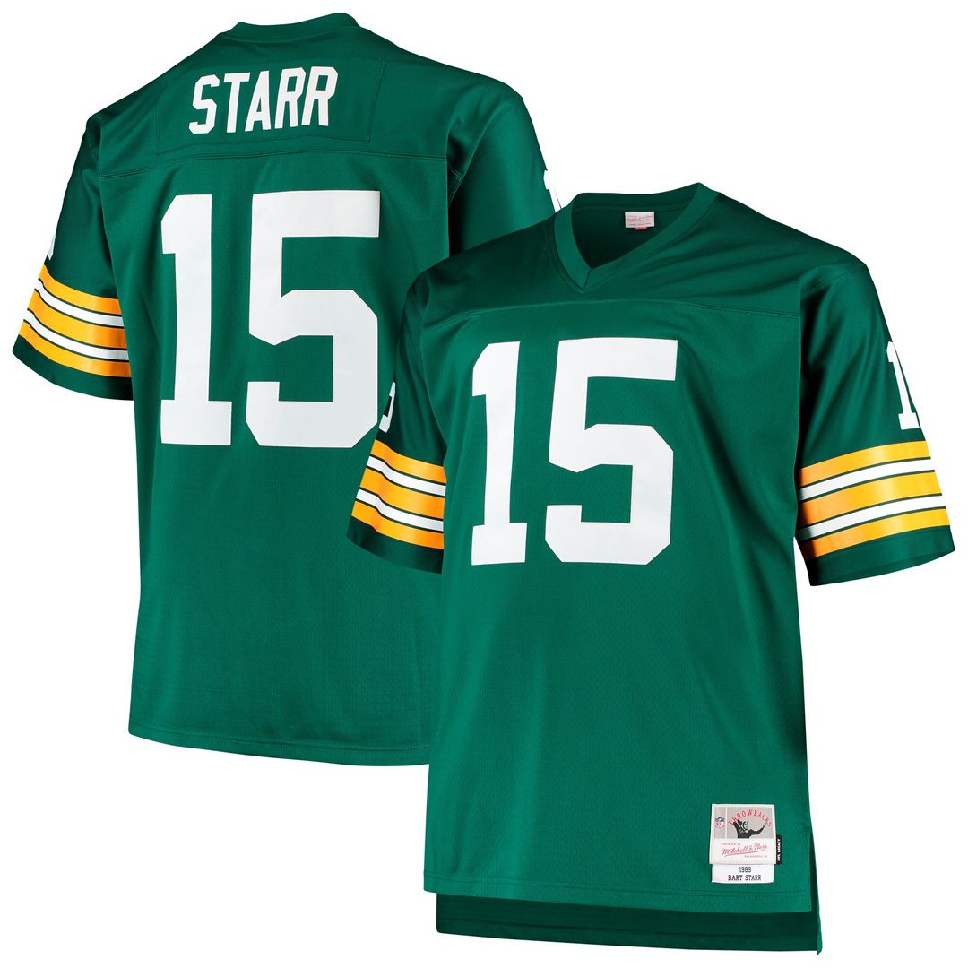 Bart Starr Green Bay Packers Mitchell & Ness Big & Tall 1968 Retired Player Replica Jersey - Green Official NFL Team Apparel Football Fan Gear