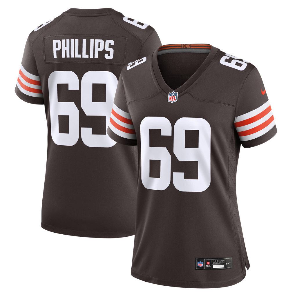 Tyre Phillips Cleveland Browns Nike Women's Team Game Jersey - Brown Official NFL Team Apparel Football Fan Gear