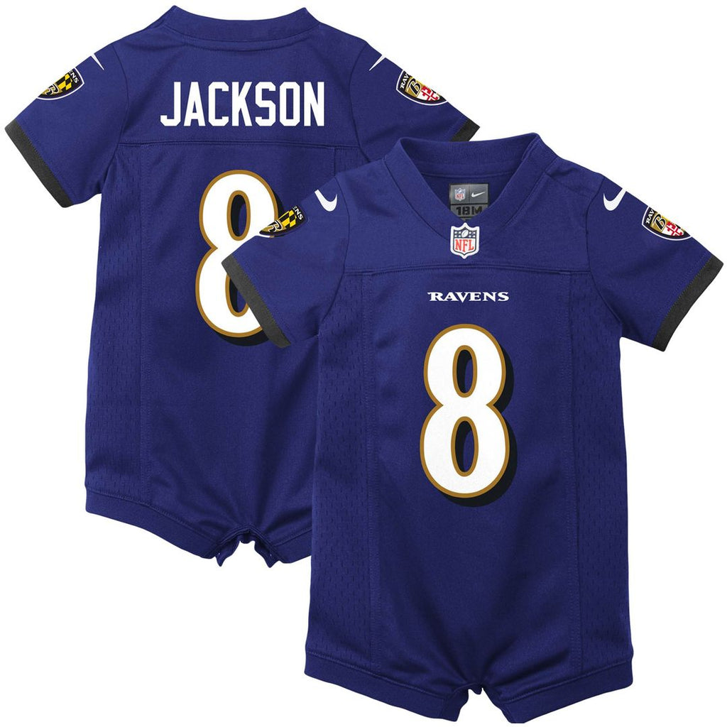 Lamar Jackson Baltimore Ravens Nike Newborn & Infant Romper Jersey - Purple Official NFL Team Apparel Football Fan Gear