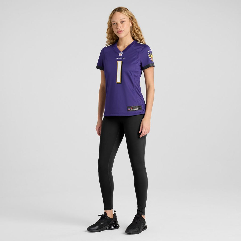 Number 1 Bride Baltimore Ravens Nike Women's Game Jersey - Purple Official NFL Team Apparel Football Fan Gear