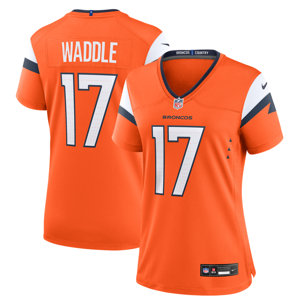 Jaylen Waddle Denver Broncos Nike Women's Game Jersey - Orange Official NFL Team Apparel Football Fan Gear