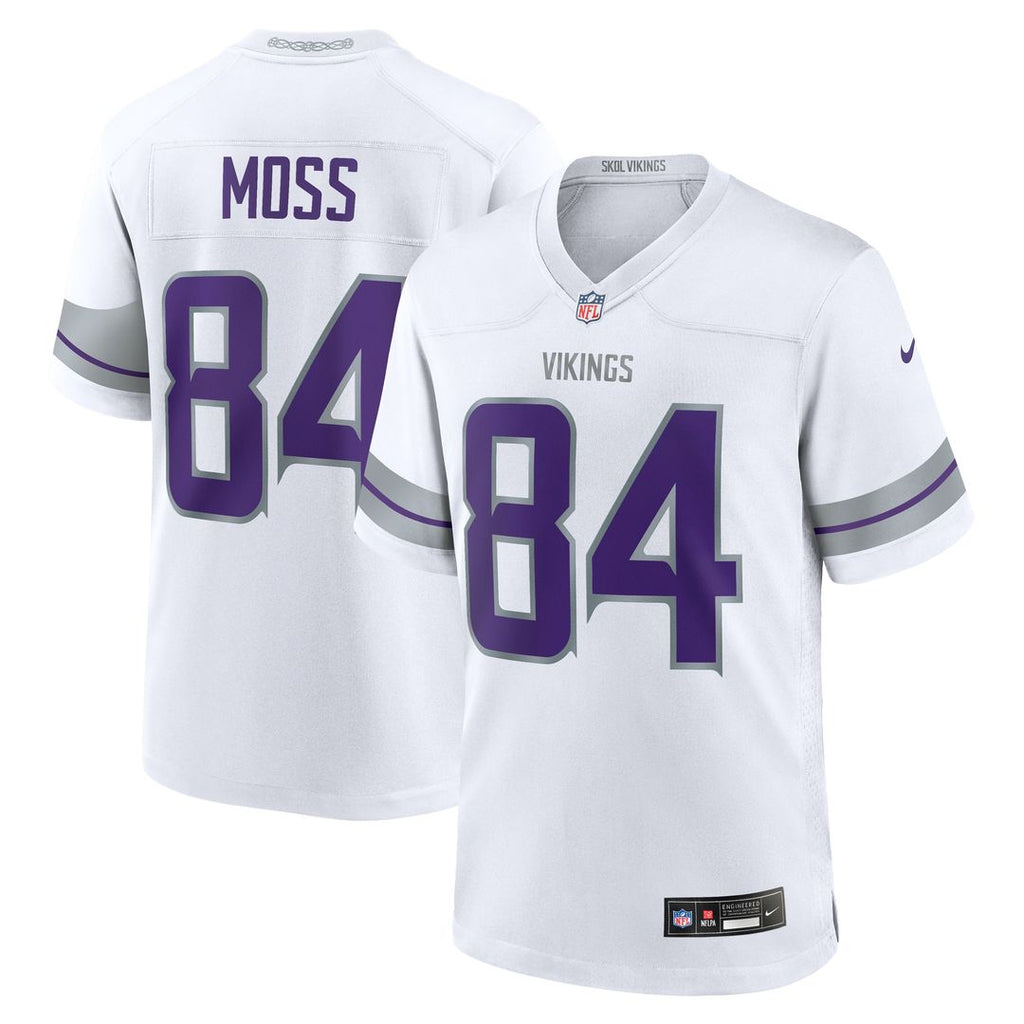 Randy Moss Minnesota Vikings Nike Alternate Retired Player Game Jersey - White Official NFL Team Apparel Football Fan Gear