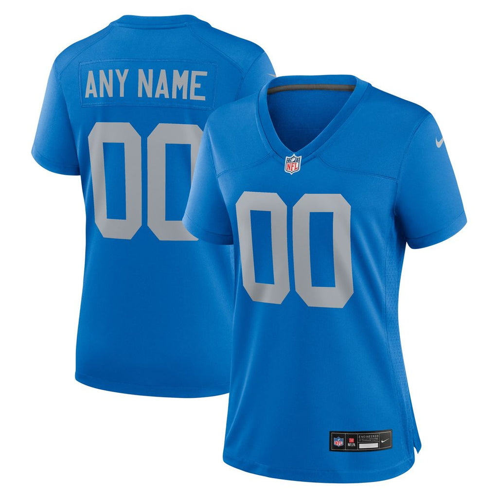 Detroit Lions Nike Women's Alternate Custom Game Jersey - Blue Official NFL Team Apparel Football Fan Gear