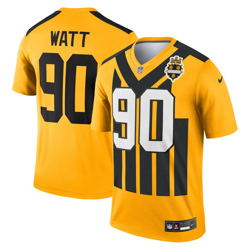 T.J. Watt Pittsburgh Steelers Nike Alternate 1933 Throwback Legend Player Performance Top - Gold Official NFL Team Apparel Football Fan Gear