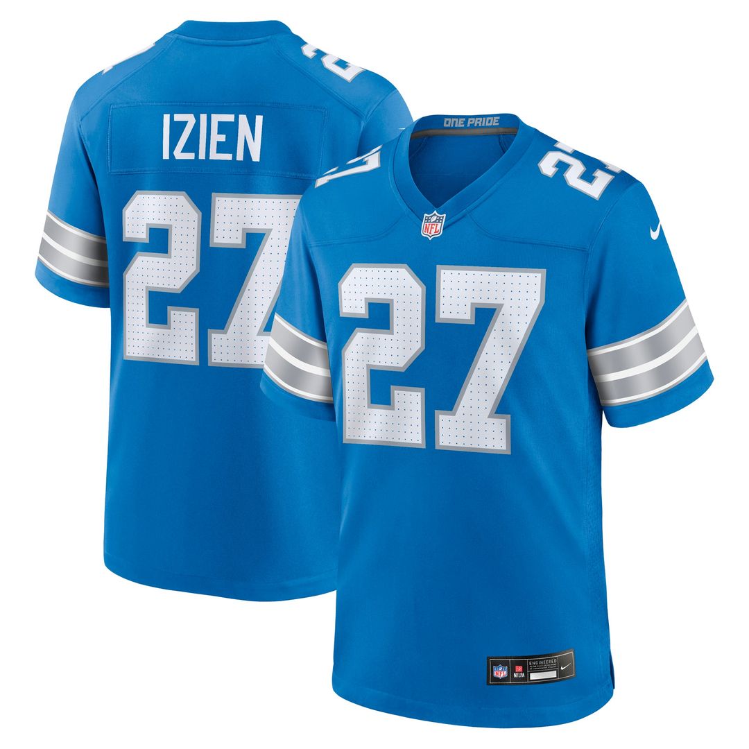 Christian Izien Detroit Lions Nike Team Game Jersey - Blue Official NFL Team Apparel Football Fan Gear