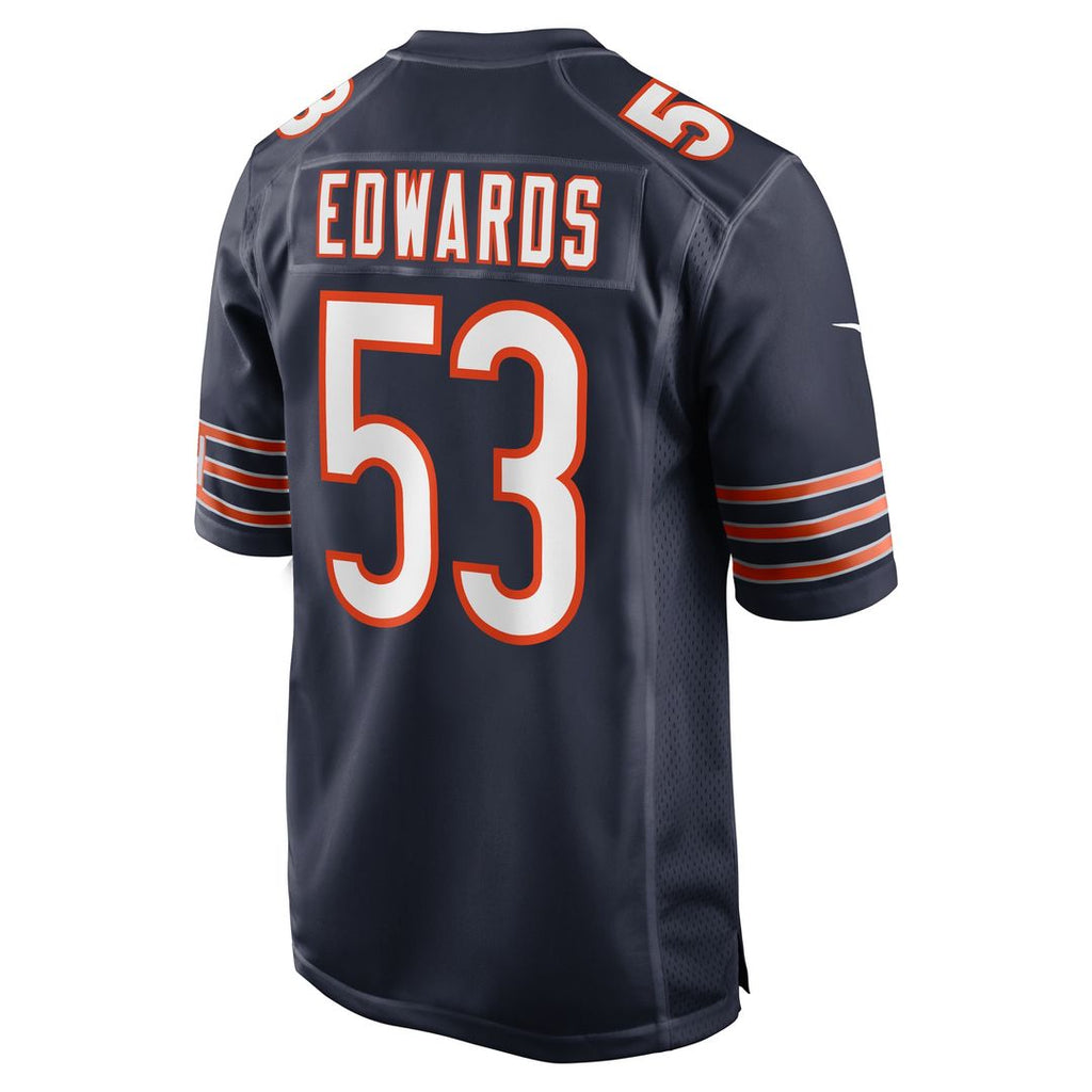 TJ Edwards Chicago Bears Nike Game Player Jersey - Navy Official NFL Team Apparel Football Fan Gear