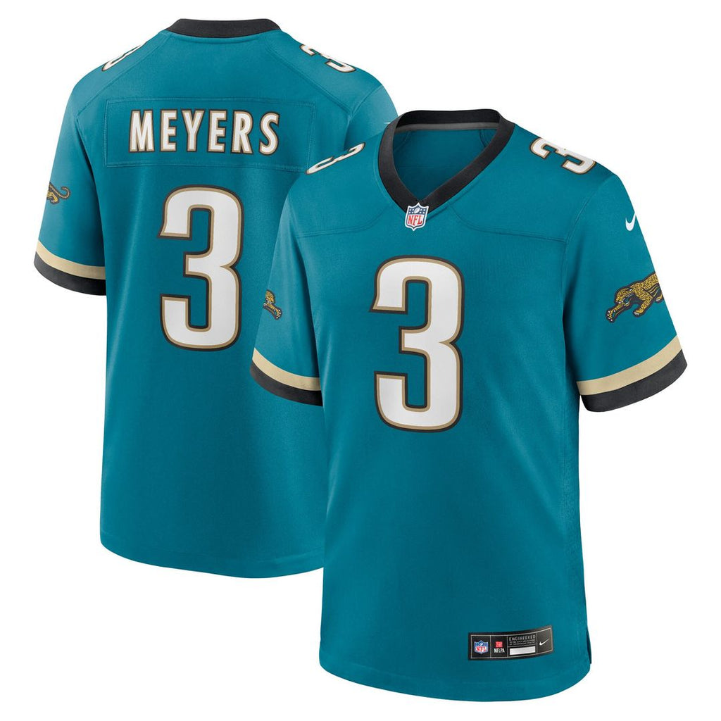 Jakobi Meyers Jacksonville Jaguars Nike Alternate 2 Prowler Throwback Game Jersey - Teal Official NFL Team Apparel Football Fan Gear