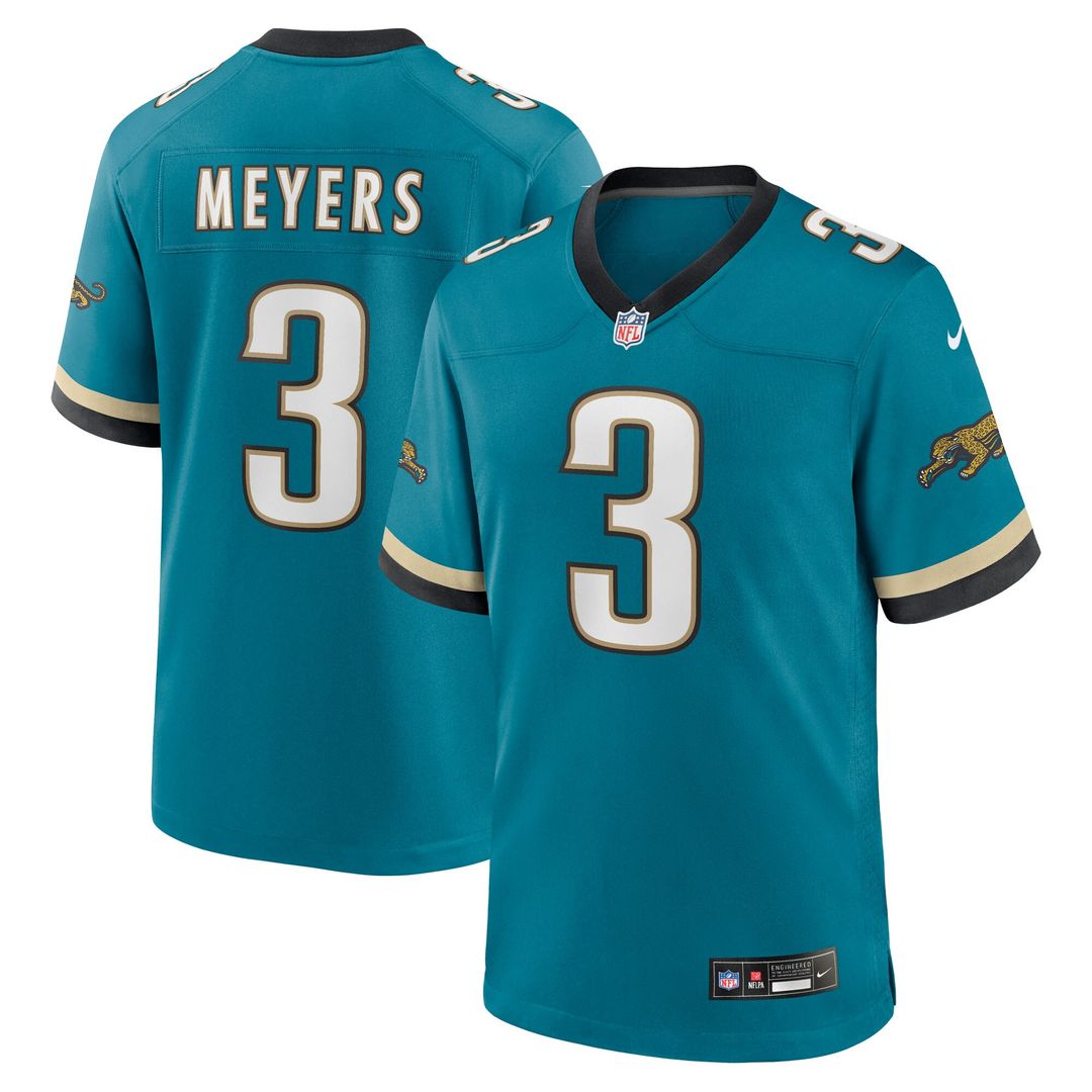 Jakobi Meyers Jacksonville Jaguars Nike Alternate 2 Prowler Throwback Game Jersey - Teal Official NFL Team Apparel Football Fan Gear