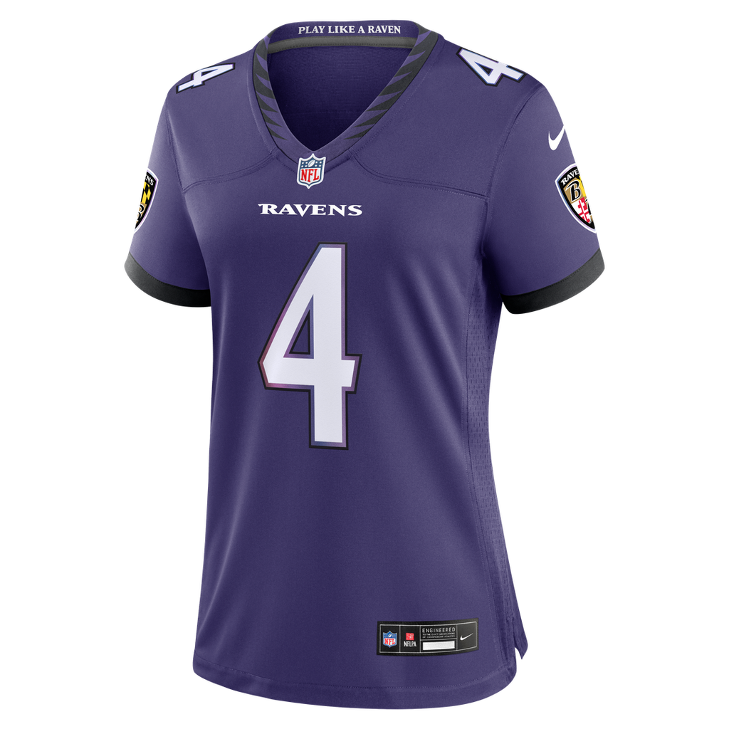Zay Flowers Baltimore Ravens Nike Women's Team Game Jersey - Purple Official NFL Team Apparel Football Fan Gear