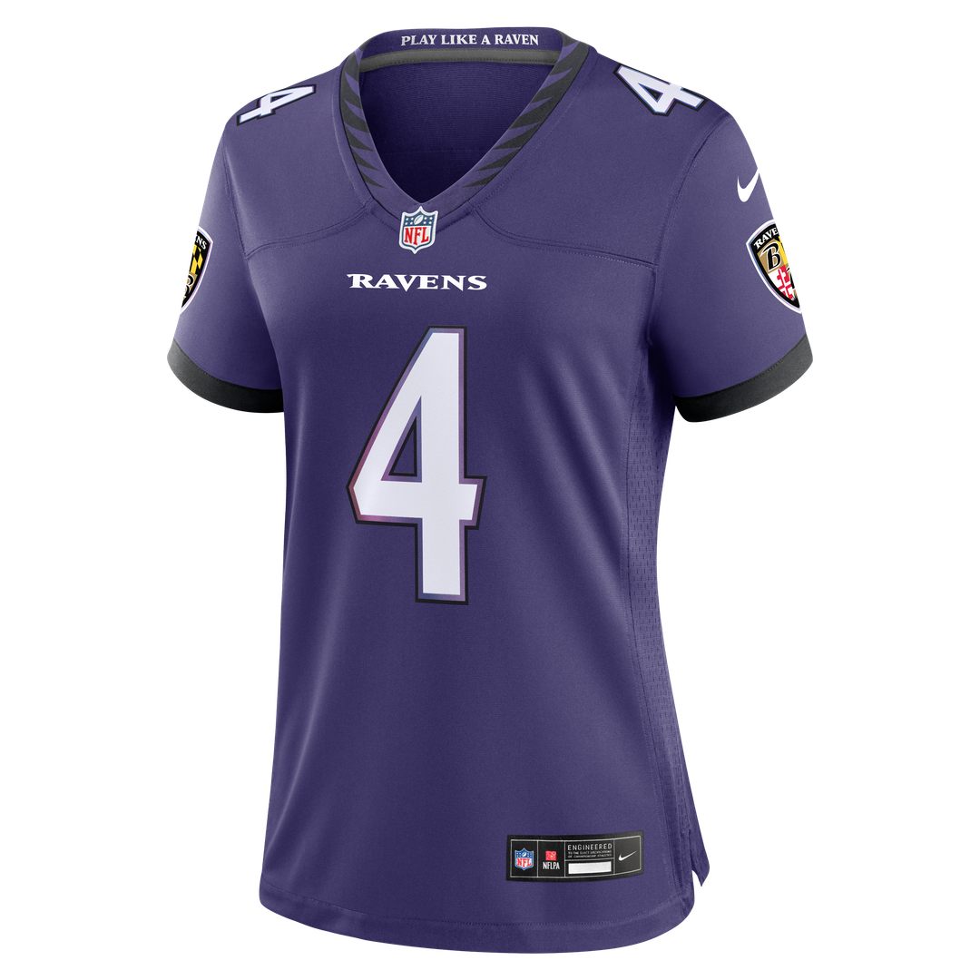 Zay Flowers Baltimore Ravens Nike Women's Team Game Jersey - Purple Official NFL Team Apparel Football Fan Gear