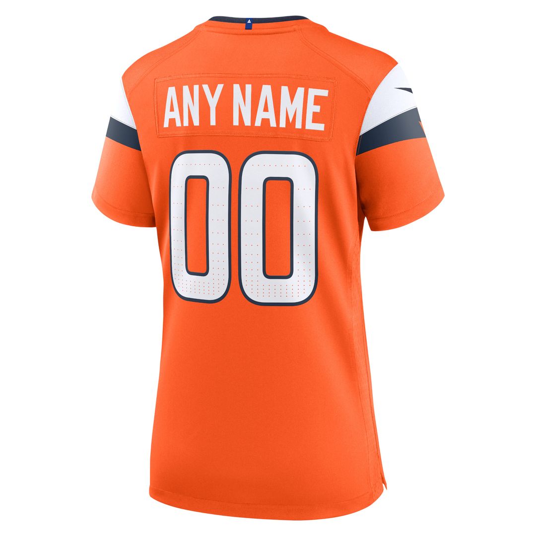 Denver Broncos Nike Women's Team Custom Game Jersey - Orange Official NFL Team Apparel Football Fan Gear