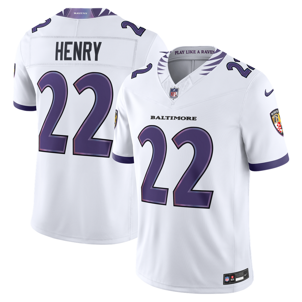 Derrick Henry Baltimore Ravens Nike Vapor F.U.S.E. Stitched Limited Jersey - White Official NFL Team Apparel Football Fan Gear