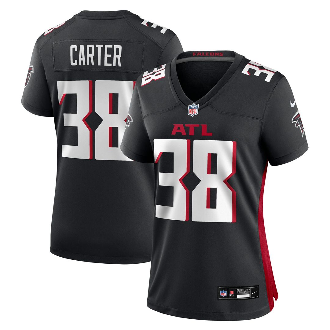 Nathan Carter Atlanta Falcons Nike Women's Team Game Jersey - Black Official NFL Team Apparel Football Fan Gear