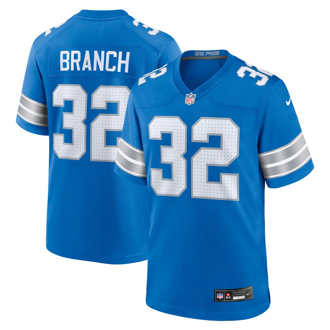 Brian Branch Detroit Lions Nike Game Jersey - Blue Official NFL Team Apparel Football Fan Gear