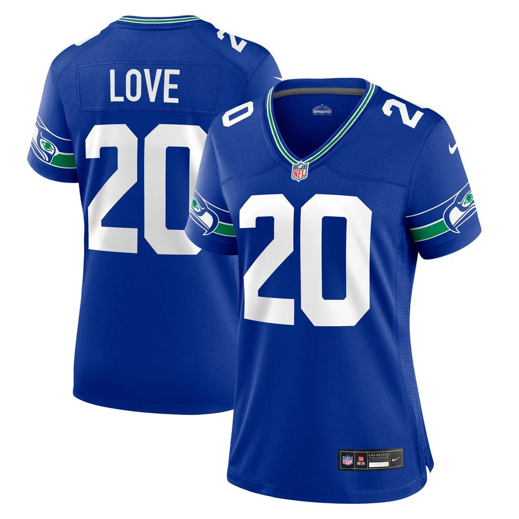 Julian Love Seattle Seahawks Nike Women's Throwback Player Game Jersey - Royal Official NFL Team Apparel Football Fan Gear